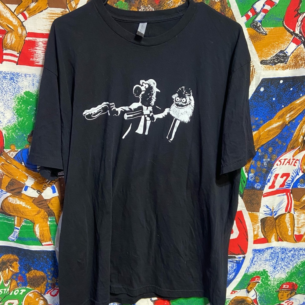 Phillies Phanatic And Gritty Pulp Fiction Teeshirt